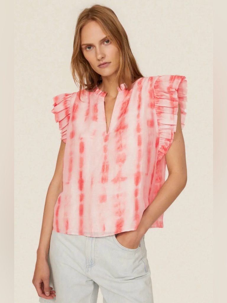 Marie Oliver “Merritt” Pink Tie-Dye Top Size Medium
